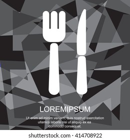 Web line icon. Cutlery (fork, knife)