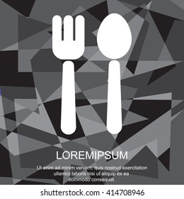 Web line icon. Cutlery (fork and spoon)