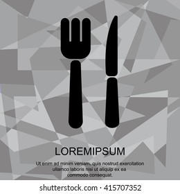Web line icon. Cutlery (fork, knife)