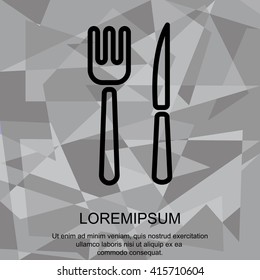 Web line icon. Cutlery (fork, knife)