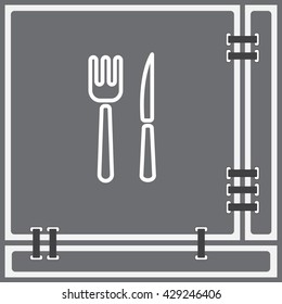 Web line icon. Cutlery (fork, knife)