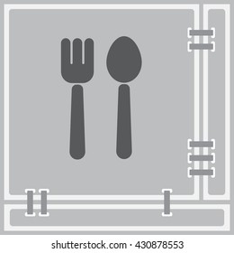 Web line icon. Cutlery (fork and spoon)