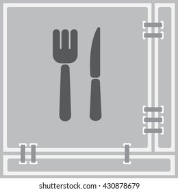 Web line icon. Cutlery (fork, knife)