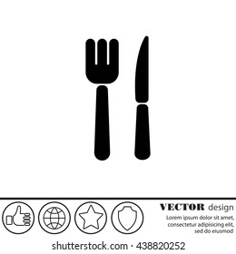 Web line icon. Cutlery (fork, knife)