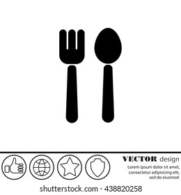 Web line icon. Cutlery (fork and spoon)