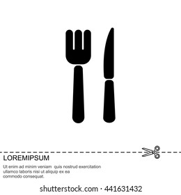 Web line icon. Cutlery (fork, knife)