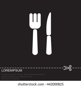 Web line icon. Cutlery (fork, knife)
