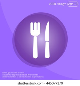 Web line icon. Cutlery (fork, knife)