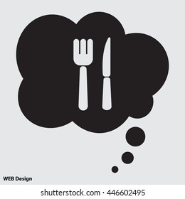 Web line icon. Cutlery (fork, knife)