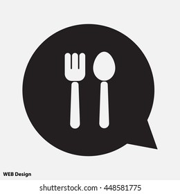 Web line icon. Cutlery (fork and spoon)