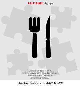 Web line icon. Cutlery (fork, knife)