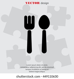 Web line icon. Cutlery (fork and spoon)