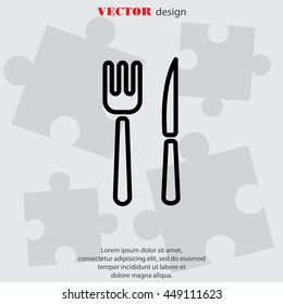 Web line icon. Cutlery (fork, knife)