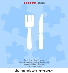 Web line icon. Cutlery (fork, knife)