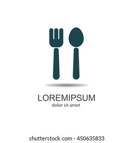 Web line icon. Cutlery (fork and spoon)