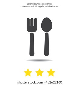 Web line icon. Cutlery (fork and spoon)
