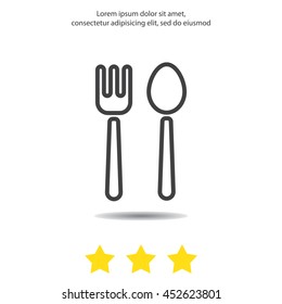 Web line icon. Cutlery (fork and spoon)