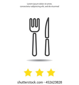 Web line icon. Cutlery (fork, knife)