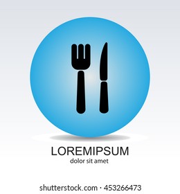 Web line icon. Cutlery (fork, knife)