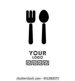 Web line icon. Cutlery (fork and spoon)