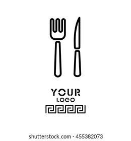 Web line icon. Cutlery (fork, knife)