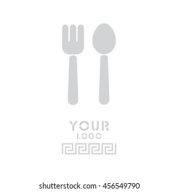Web line icon. Cutlery (fork and spoon)