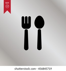 Web line icon. Cutlery (fork and spoon)