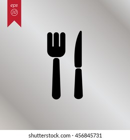 Web line icon. Cutlery (fork, knife)
