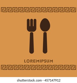 Web line icon. Cutlery (fork and spoon)