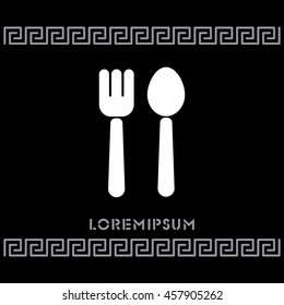 Web line icon. Cutlery (fork and spoon)