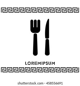 Web line icon. Cutlery (fork, knife)