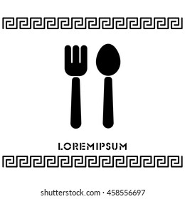 Web line icon. Cutlery (fork and spoon)