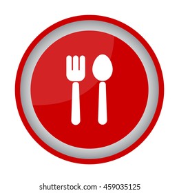 Web line icon. Cutlery (fork and spoon)