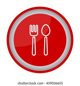 Web line icon. Cutlery (fork and spoon)