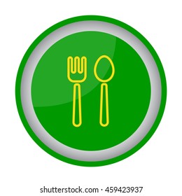 Web line icon. Cutlery (fork and spoon)