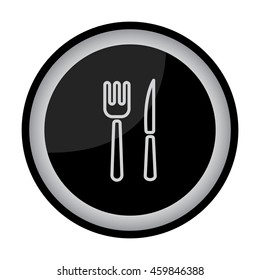 Web line icon. Cutlery (fork, knife)