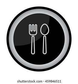 Web line icon. Cutlery (fork and spoon)
