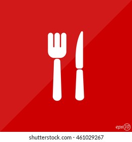 Web line icon. Cutlery (fork, knife)