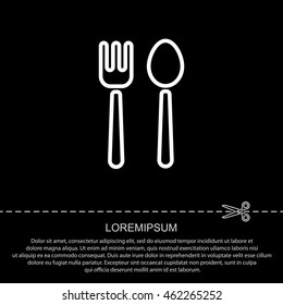 Web line icon. Cutlery (fork and spoon)