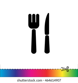 Web line icon. Cutlery (fork, knife)