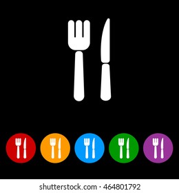 Web line icon. Cutlery (fork, knife)