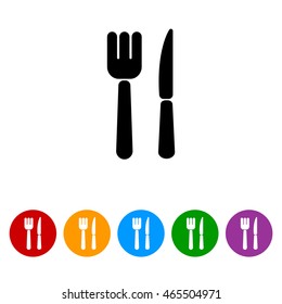 Web line icon. Cutlery (fork, knife)