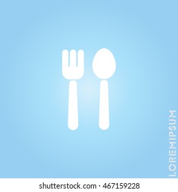 Web line icon. Cutlery (fork and spoon)