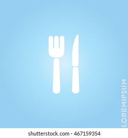 Web line icon. Cutlery (fork, knife)