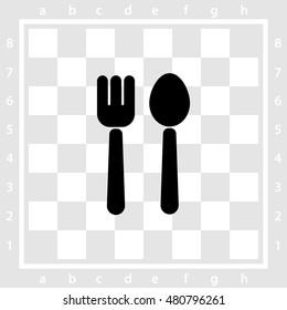 Web line icon. Cutlery (fork and spoon)