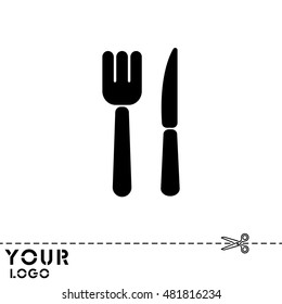 Web line icon. Cutlery (fork, knife)