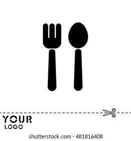 Web line icon. Cutlery (fork and spoon)