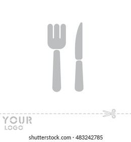 Web line icon. Cutlery (fork, knife)