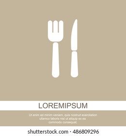 Web line icon. Cutlery (fork, knife)