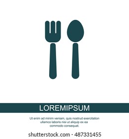 Web line icon. Cutlery (fork and spoon)